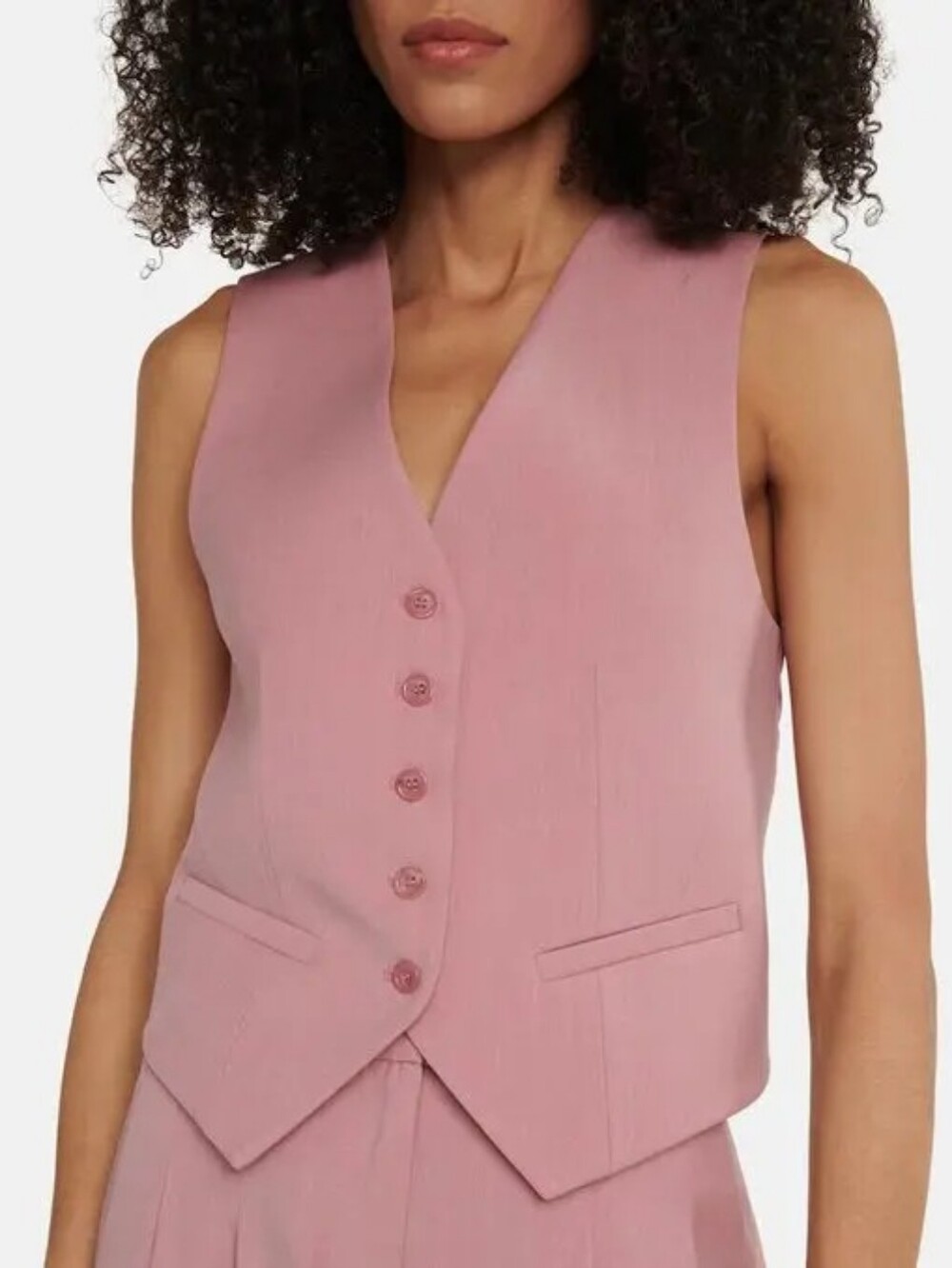 The Frankie Shop Gelson Fitted Menswear Waistcoat Rose Pink Vest Size Small